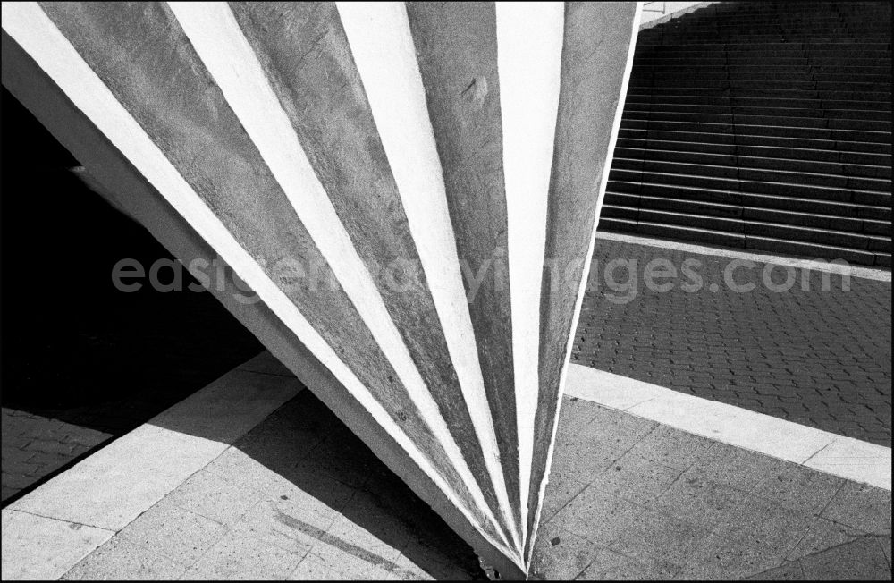 GDR image archive: Berlin - Facade elements of contemporary architecturethe television tower folds on street Panoramastrasse in the district Mitte in Berlin Eastberlin on the territory of the former GDR, German Democratic Republic