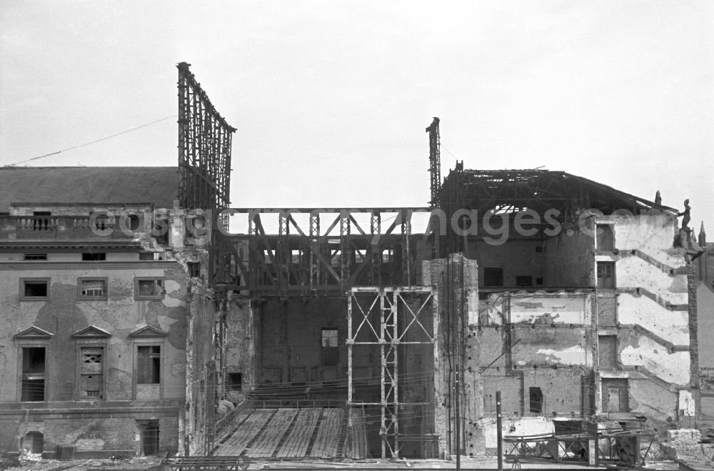 GDR photo archive: Berlin - Start of the reconstruction of the German State Opera on Unter den Linden in Berlin, which was destroyed in the Second World War, East Berlin in the territory of the former GDR, German Democratic Republic