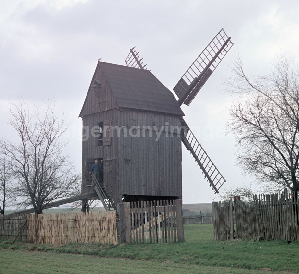 GDR image archive: Beelitz - Historic wooden post mill on Trebbiner Strasse in Beelitz, Brandenburg in the area of the former GDR, German Democratic Republic