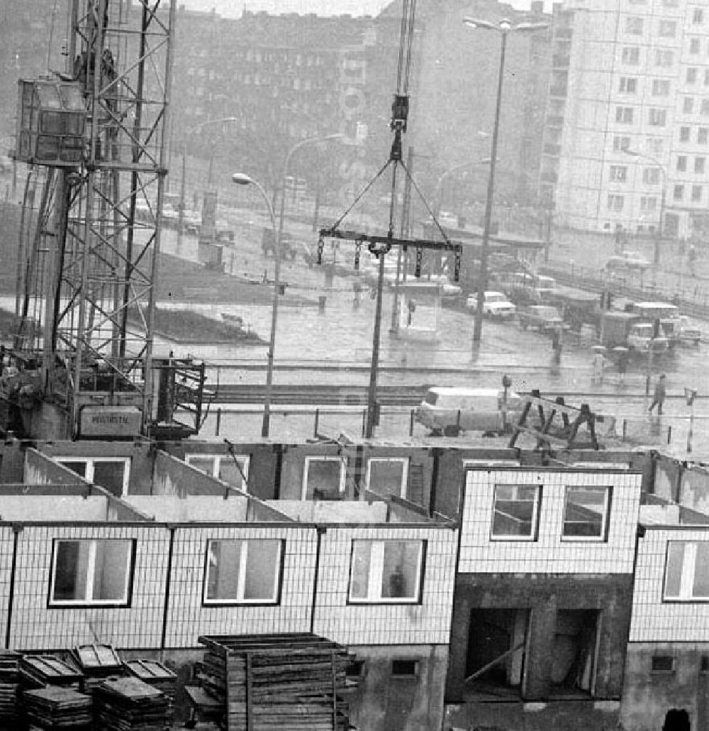 Berlin: Februar 1973 Baustelle in der Leninallee und der Bersarinstr.