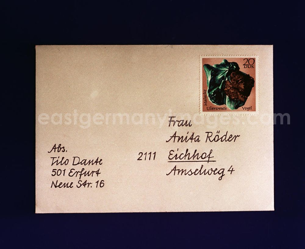 GDR photo archive: Potsdam - Beispielbrief mit Adressierung und Frankierung.