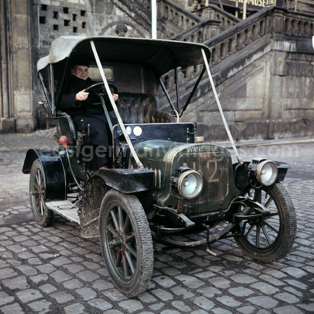 GDR picture archive: Dresden - Historic automobile of the brand Wanderer in the Dresden Transport Museum in Dresden, Saxony in the territory of the former GDR, German Democratic Republic