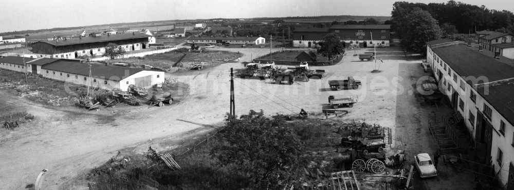 GDR picture archive: Trinwillershagen - Panorama from the farm of the German Agricultural Production Cooperative LPG Rotes Banner in Trinwillershagen in Mecklenburg-Western Pomerania