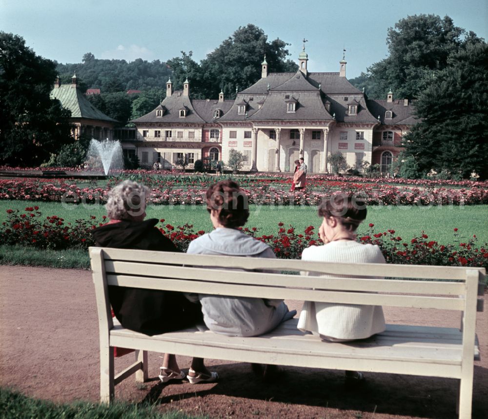 Dresden: Pillnitz Castle on August-Boeckstiegel-Strasse in the district of Pillnitz in Dresden, Saxony in the territory of the former GDR, German Democratic Republic