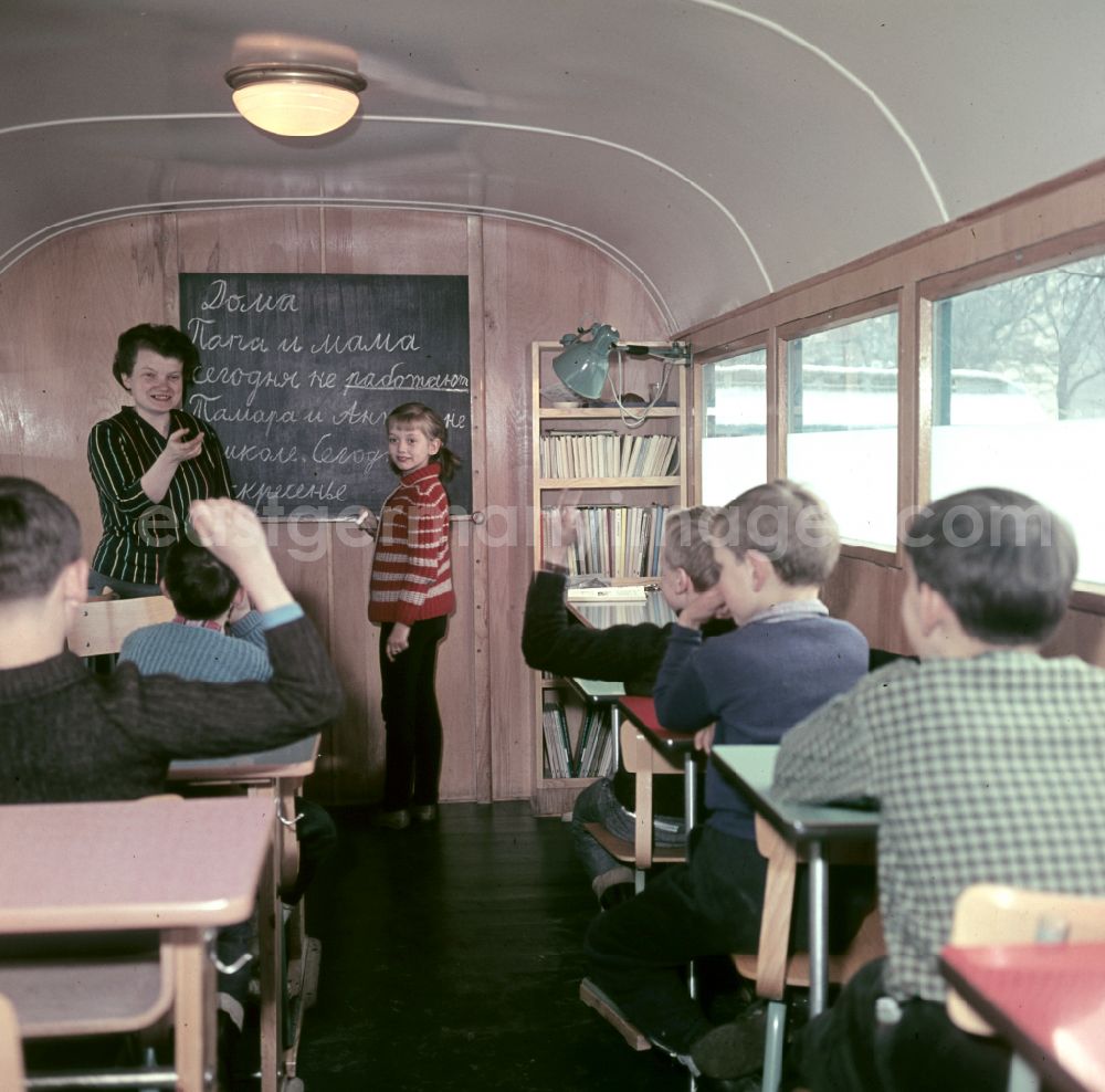 GDR photo archive: Berlin - Circus Busch - Russian lessons for the artist children in Berlin East Berlin in the territory of the former GDR, German Democratic Republic