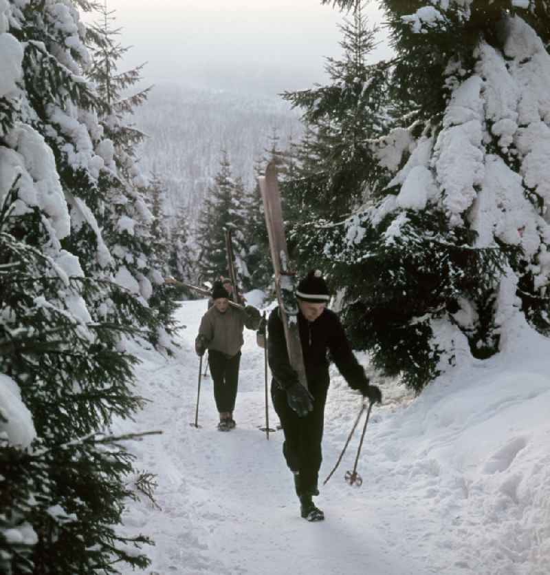 Winter landscape in Bad Tabarz, Thuringia on the territory of the former GDR, German Democratic Republic