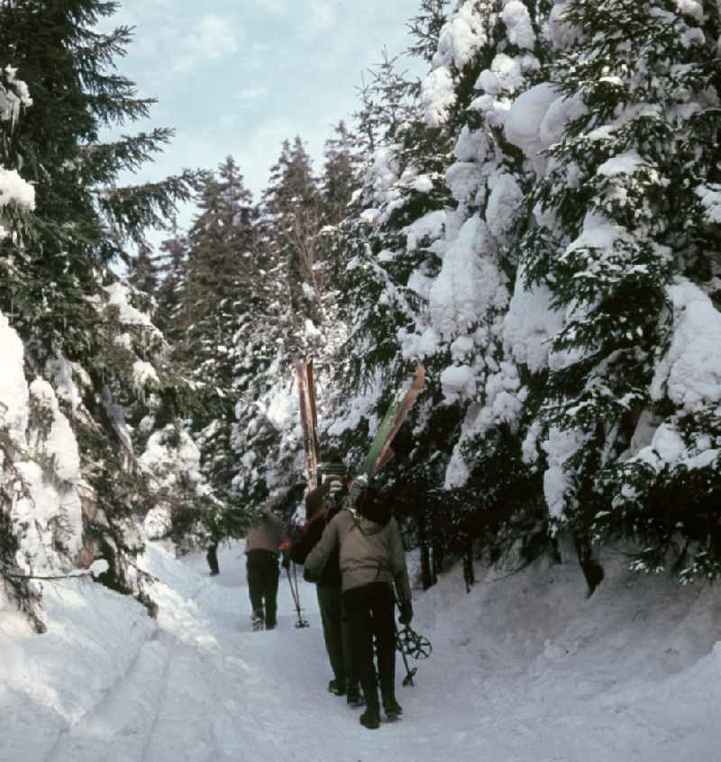 Winter landscape in Bad Tabarz, Thuringia on the territory of the former GDR, German Democratic Republic