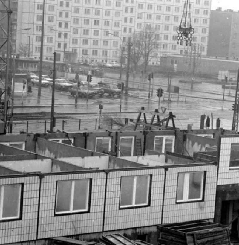 Februar 1973 Baustelle in der Leninallee und der Bersarinstr.