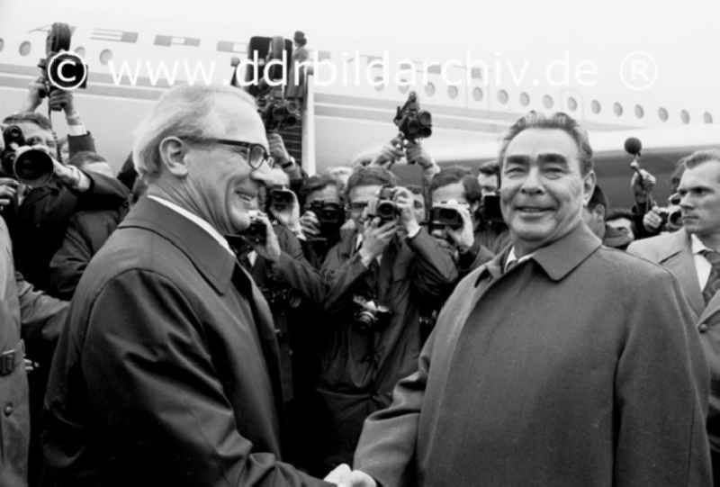 Oktober 1974 Abflug von Breshnew auf dem Flughafen.