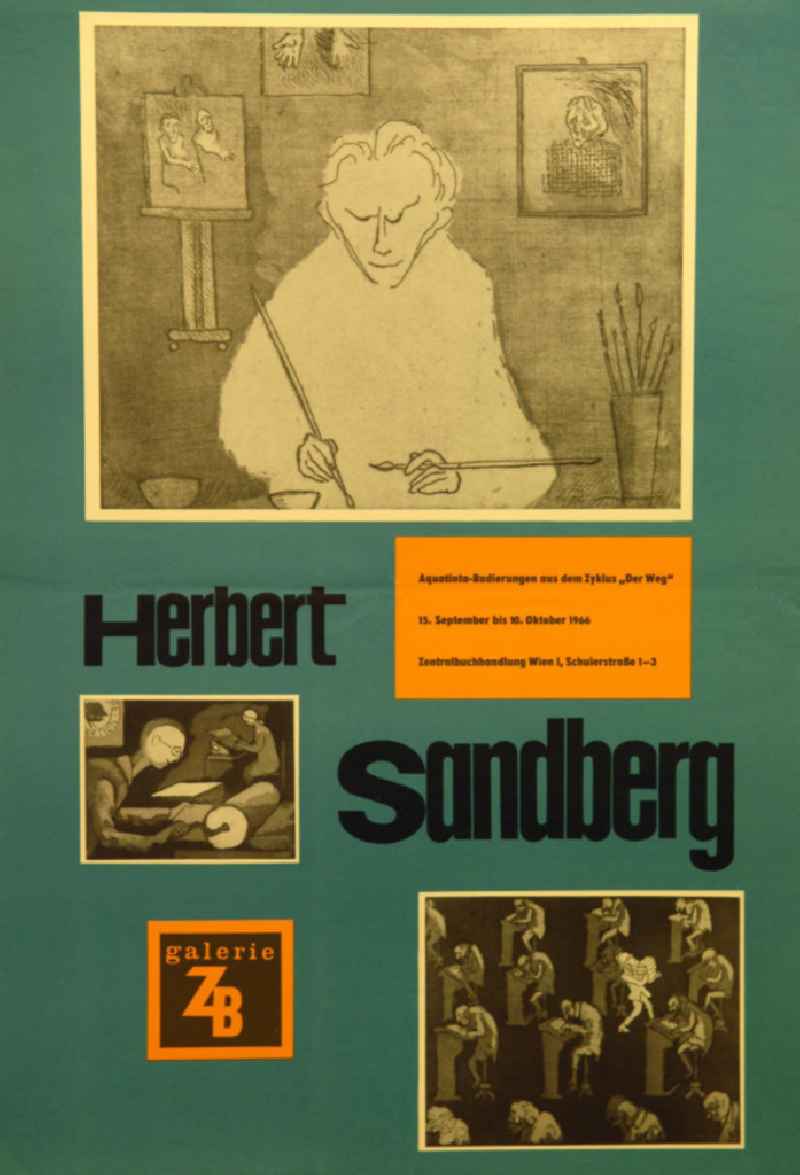 Plakat der Ausstellung 'Der Weg' über Herbert Sandberg vom 15.09.-10.10.1966, 41,
