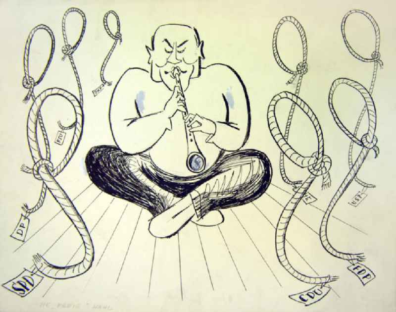 Zeichnung von Herbert Sandberg 'Die 'freie' Wahl' 33,