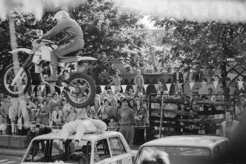 Sports event - Motorsports show at the fair for public entertainment during the 1st of may in Berlin in Germany