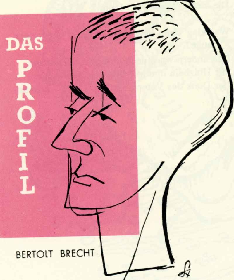 Colored graphics 'The profile' of the GDR artist Herbert Sandberg in Berlin, the former capital of the GDR, German Democratic Republic