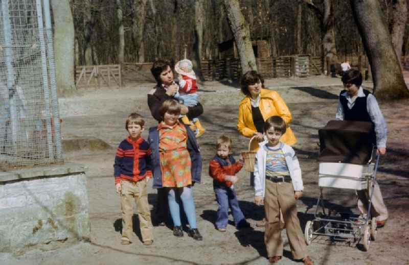 Family trip to the zoo in Berlin, the former capital of the GDR, German Democratic Republic
