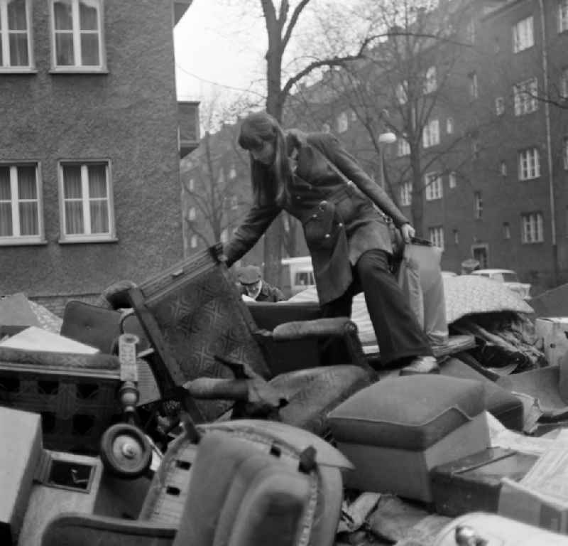 A dumping ground for bulky waste in Berlin Eastberlin on the territory of the former GDR, German Democratic Republic