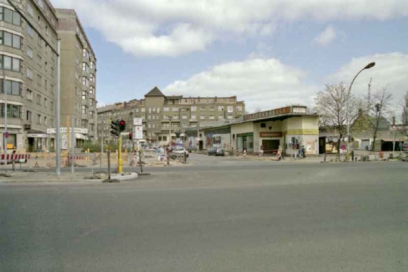 Shopping center of the Kaufhalle of the Ringbahnhalle on Frankfurter Allee corner Pettenkofer Strasse in the district of Friedrichshain in Berlin East Berlin in the territory of the former GDR, German Democratic Republic