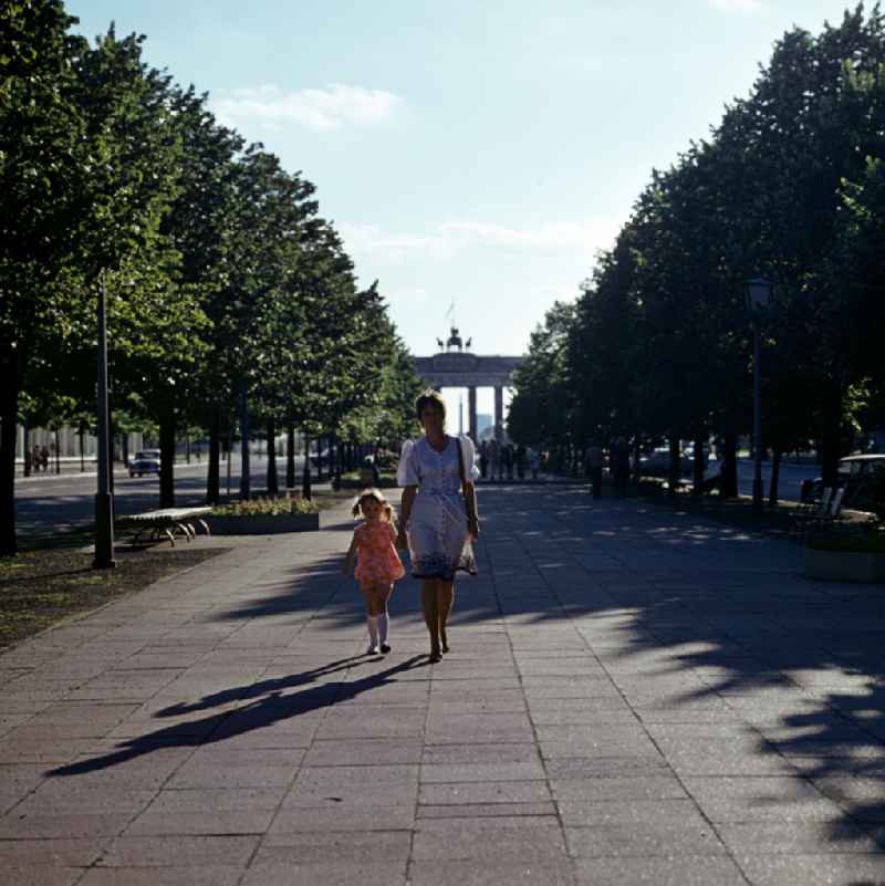 Tourist Attraction and Landmark ' Brandenburger Tor ' on place Pariser Platz in the district Mitte in Berlin Eastberlin on the territory of the former GDR, German Democratic Republic