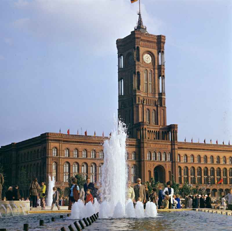 Building of the town hall of the city administration ' Rotes Rathaus ' on Rathausstrasse in the Mitte district of Berlin East Berlin on the territory of the former GDR, German Democratic Republic