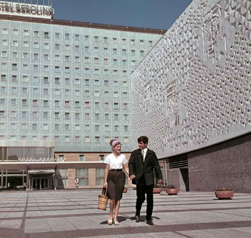 Kino International and the Hotel Berolina on the street Karl-Marx-Allee ( Stalinallee ) in Berlin East Berlin on the territory of the former GDR, German Democratic Republic