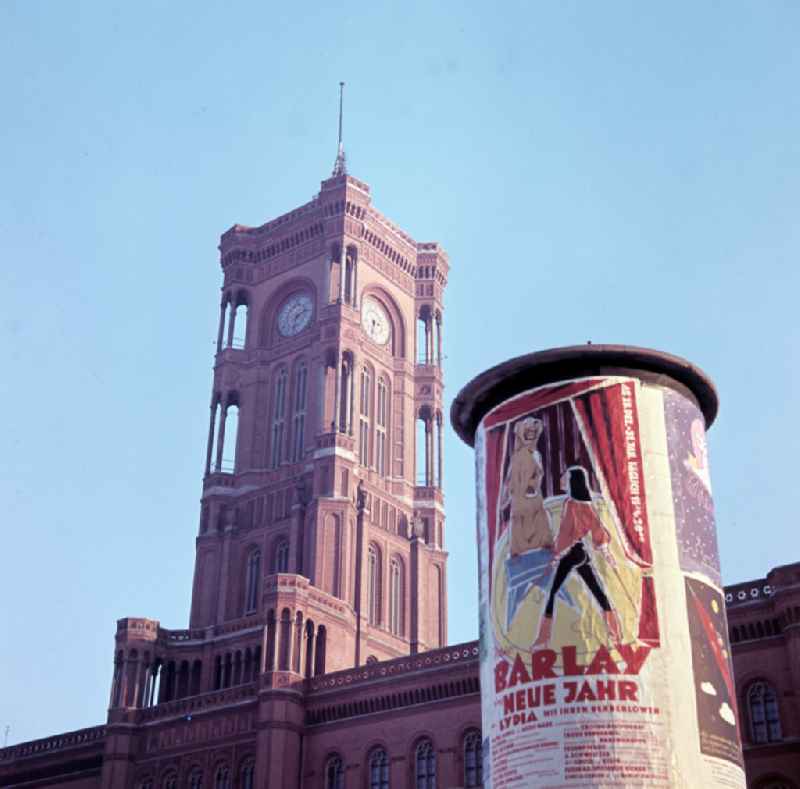 Building of the town hall of the city administration ' Rotes Rathaus ' on Rathausstrasse in the Mitte district of Berlin East Berlin on the territory of the former GDR, German Democratic Republic