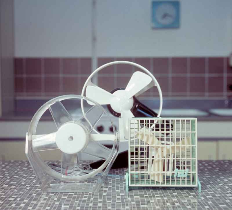 Household appliances various fans in a kitchen household in Berlin East Berlin in the territory of the former GDR, German Democratic Republic