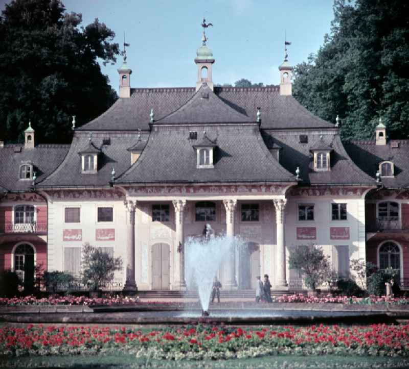 Pillnitz Castle on August-Boeckstiegel-Strasse in the district of Pillnitz in Dresden, Saxony in the territory of the former GDR, German Democratic Republic