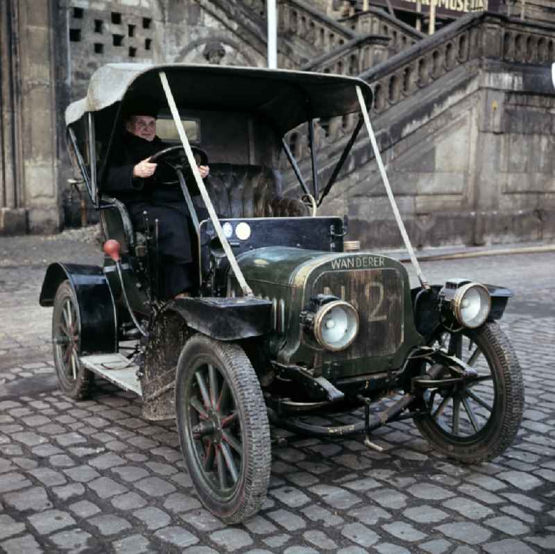 Historic automobile of the brand 'Wanderer' in the Dresden Transport Museum in Dresden, Saxony in the territory of the former GDR, German Democratic Republic