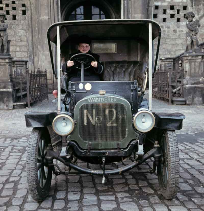 Historic automobile of the brand 'Wanderer' in the Dresden Transport Museum in Dresden, Saxony in the territory of the former GDR, German Democratic Republic