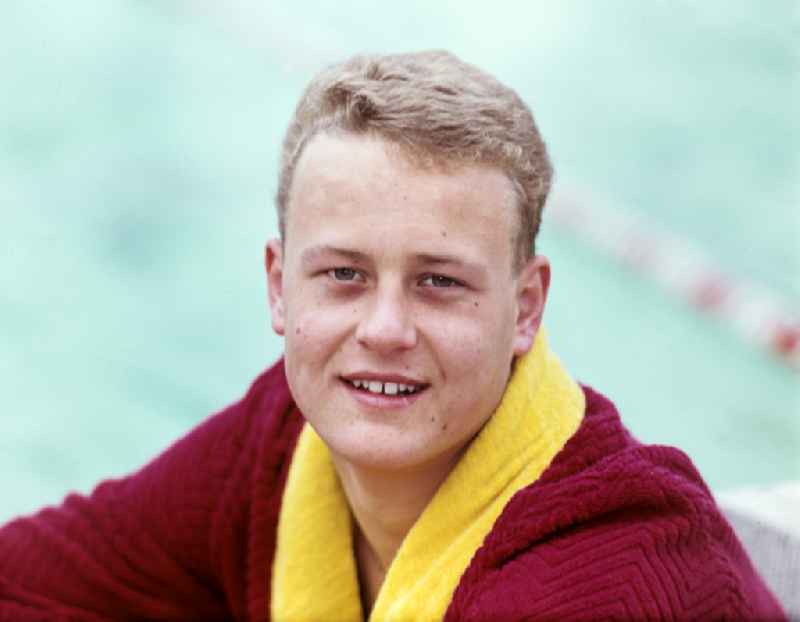 Swimmer Frank Wiegand of SC Einheit Dresden in Dresden, Saxony in the territory of the former GDR, German Democratic Republic