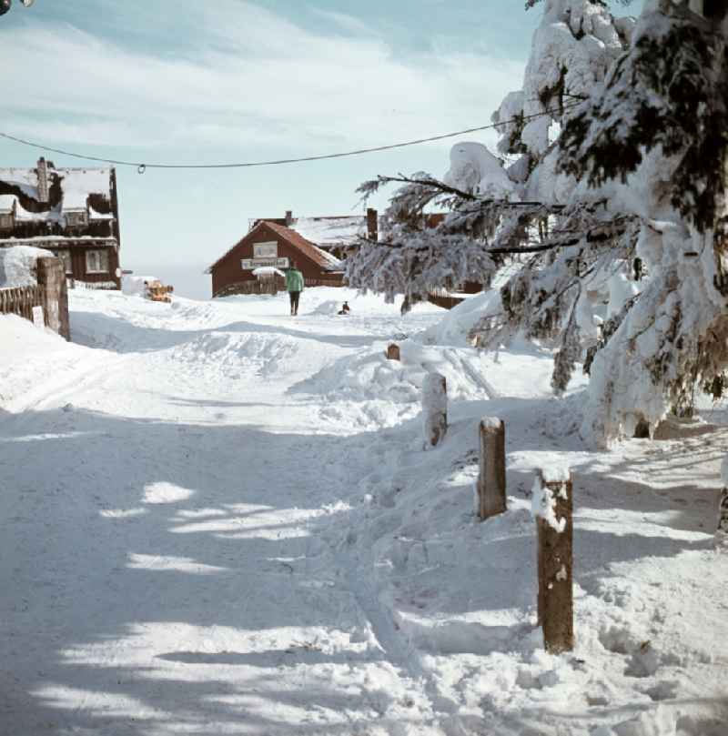 Winter holiday in the popular resort of Friedrichroda in the Thuringian Forest, Thuringia in the area of the former GDR, German Democratic Republic