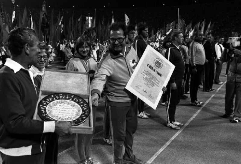 Gymnastics and Sports Festival Spartakiade in Leipzig in the state Saxony on the territory of the former GDR, German Democratic Republic