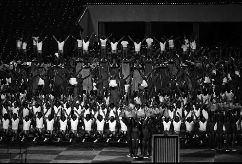 Gymnastics and Sports Festival Spartakiade in Leipzig in the state Saxony on the territory of the former GDR, German Democratic Republic