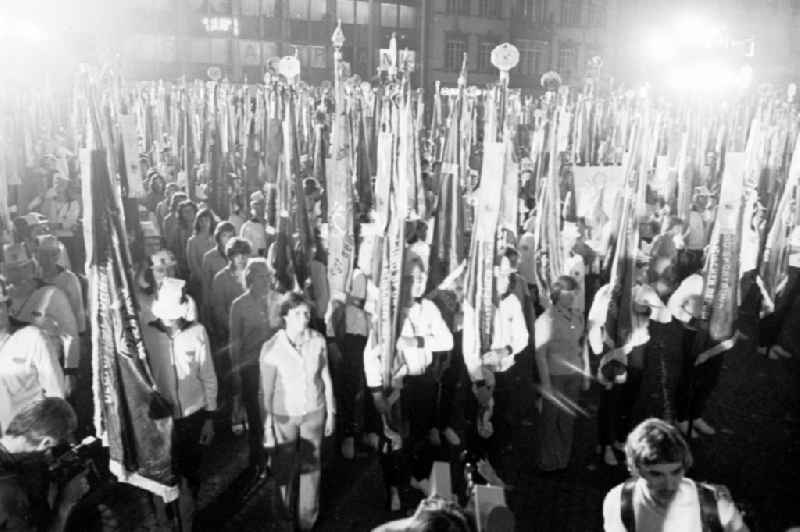 Gymnastics and Sports Festival Spartakiade in Leipzig in the state Saxony on the territory of the former GDR, German Democratic Republic