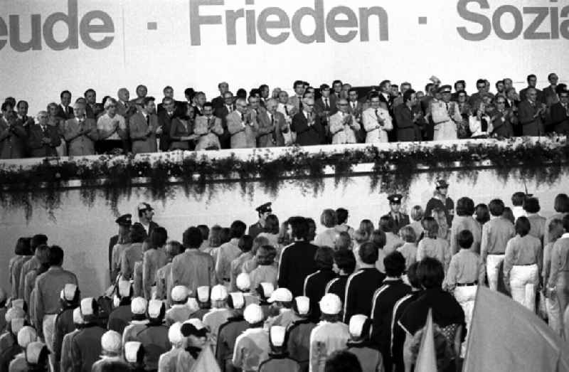 Gymnastics and Sports Festival Spartakiade in Leipzig in the state Saxony on the territory of the former GDR, German Democratic Republic