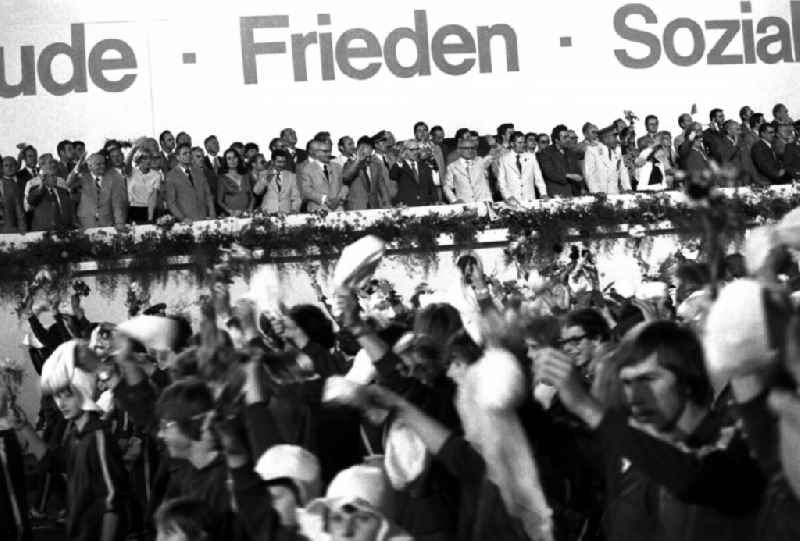 Gymnastics and Sports Festival Spartakiade in Leipzig in the state Saxony on the territory of the former GDR, German Democratic Republic