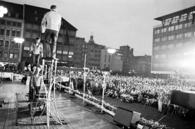 Gymnastics and Sports Festival Spartakiade in Leipzig in the state Saxony on the territory of the former GDR, German Democratic Republic