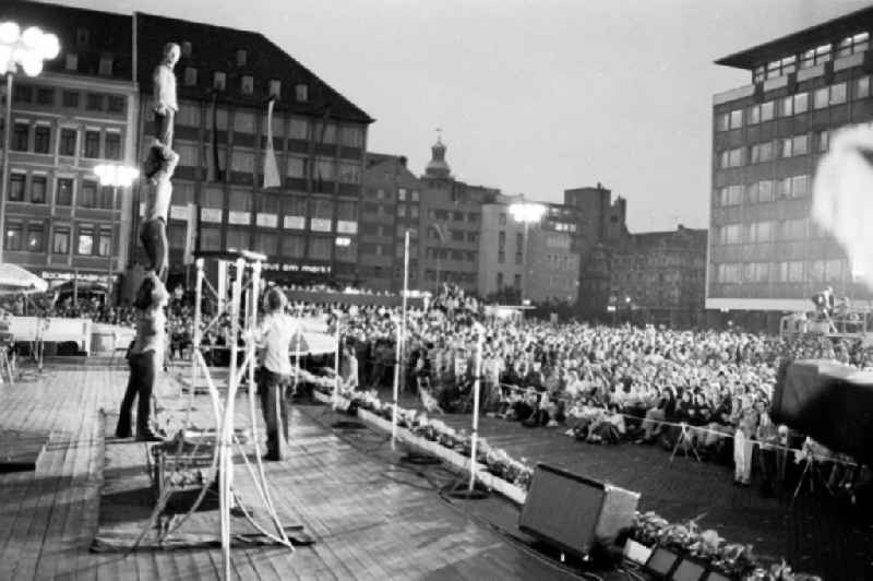 Gymnastics and Sports Festival Spartakiade in Leipzig in the state Saxony on the territory of the former GDR, German Democratic Republic