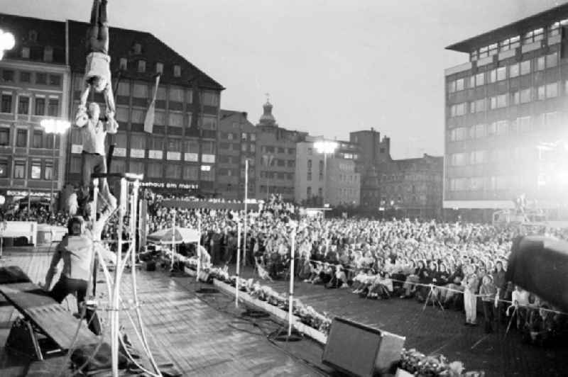 Gymnastics and Sports Festival Spartakiade in Leipzig in the state Saxony on the territory of the former GDR, German Democratic Republic