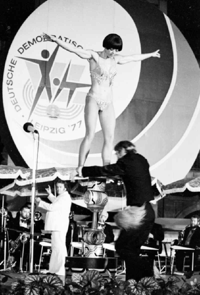 Gymnastics and Sports Festival Spartakiade in Leipzig in the state Saxony on the territory of the former GDR, German Democratic Republic