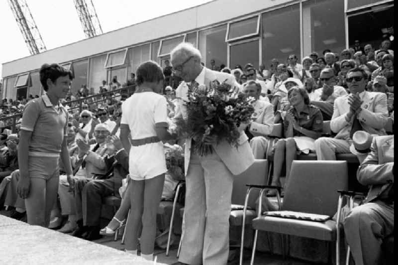 Gymnastics and Sports Festival Spartakiade in Leipzig in the state Saxony on the territory of the former GDR, German Democratic Republic