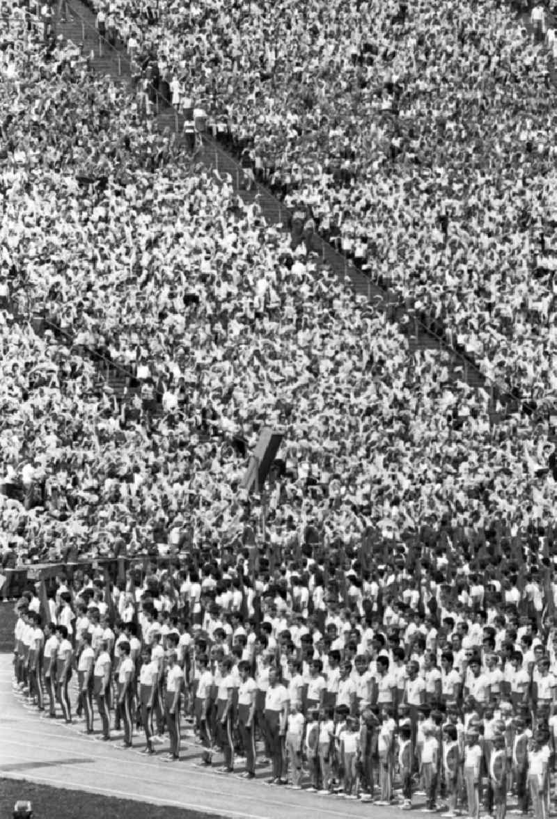 Gymnastics and Sports Festival Spartakiade in Leipzig in the state Saxony on the territory of the former GDR, German Democratic Republic