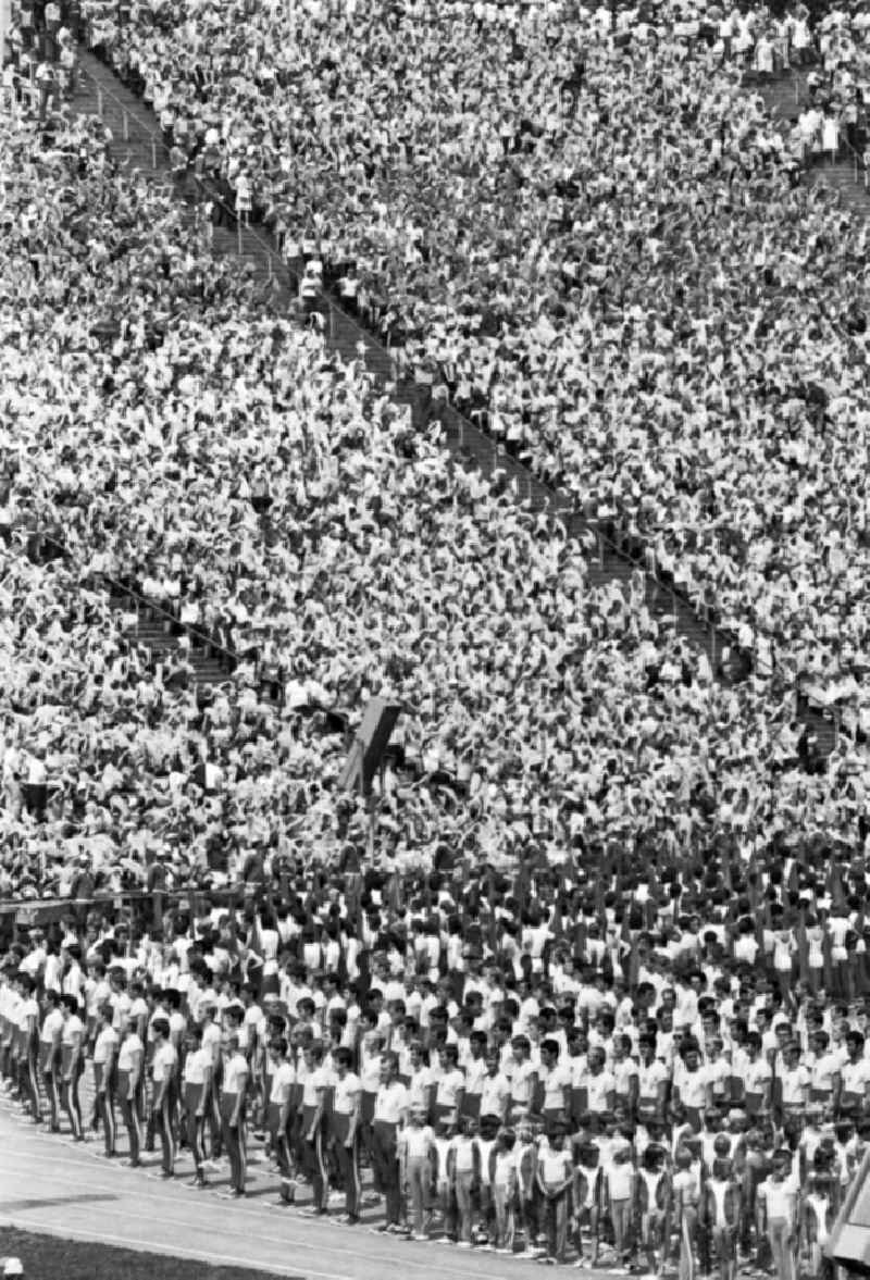 Gymnastics and Sports Festival Spartakiade in Leipzig in the state Saxony on the territory of the former GDR, German Democratic Republic