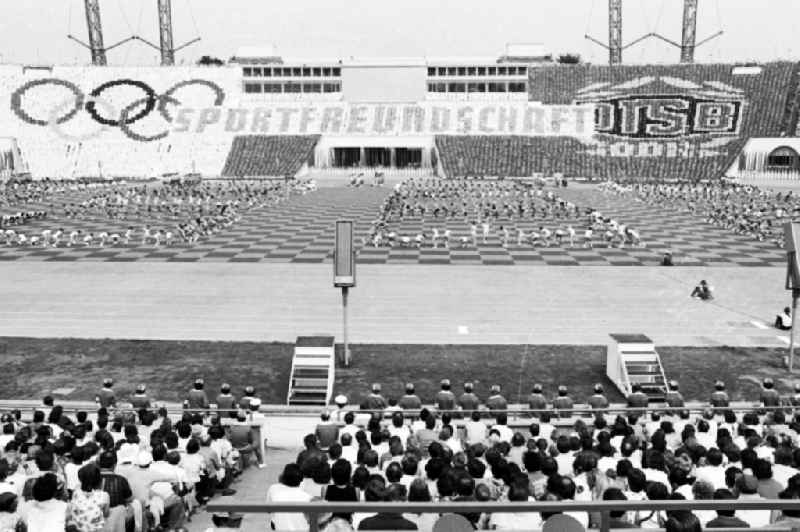 Gymnastics and Sports Festival Spartakiade in Leipzig in the state Saxony on the territory of the former GDR, German Democratic Republic