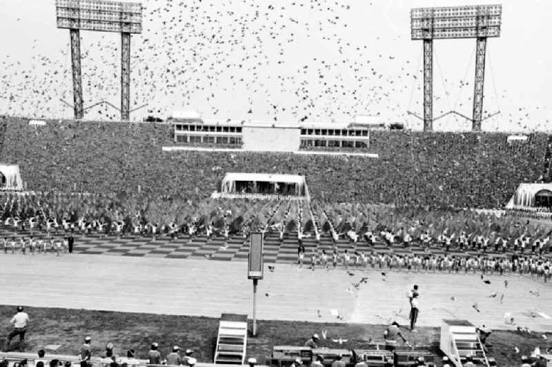 Gymnastics and Sports Festival Spartakiade in Leipzig in the state Saxony on the territory of the former GDR, German Democratic Republic