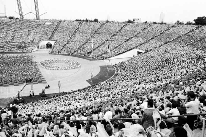 Gymnastics and Sports Festival Spartakiade in Leipzig in the state Saxony on the territory of the former GDR, German Democratic Republic