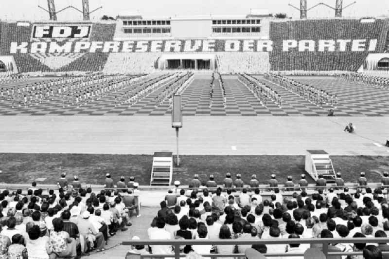 Gymnastics and Sports Festival Spartakiade in Leipzig in the state Saxony on the territory of the former GDR, German Democratic Republic