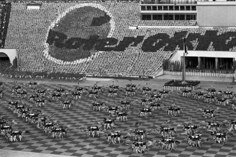 Gymnastics and Sports Festival Spartakiade in Leipzig in the state Saxony on the territory of the former GDR, German Democratic Republic