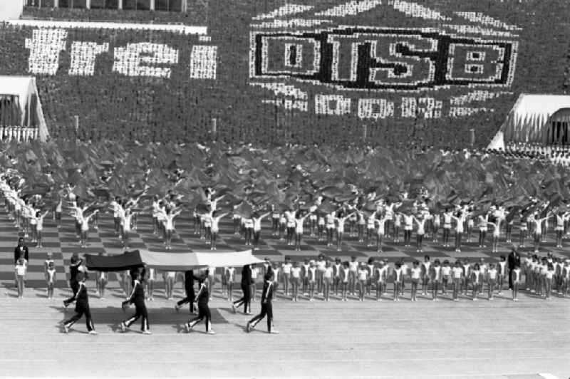 Gymnastics and Sports Festival Spartakiade in Leipzig in the state Saxony on the territory of the former GDR, German Democratic Republic