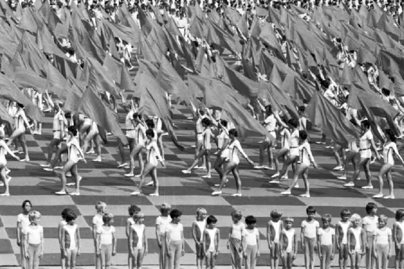 Gymnastics and Sports Festival Spartakiade in Leipzig in the state Saxony on the territory of the former GDR, German Democratic Republic