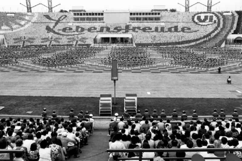 Gymnastics and Sports Festival Spartakiade in Leipzig in the state Saxony on the territory of the former GDR, German Democratic Republic